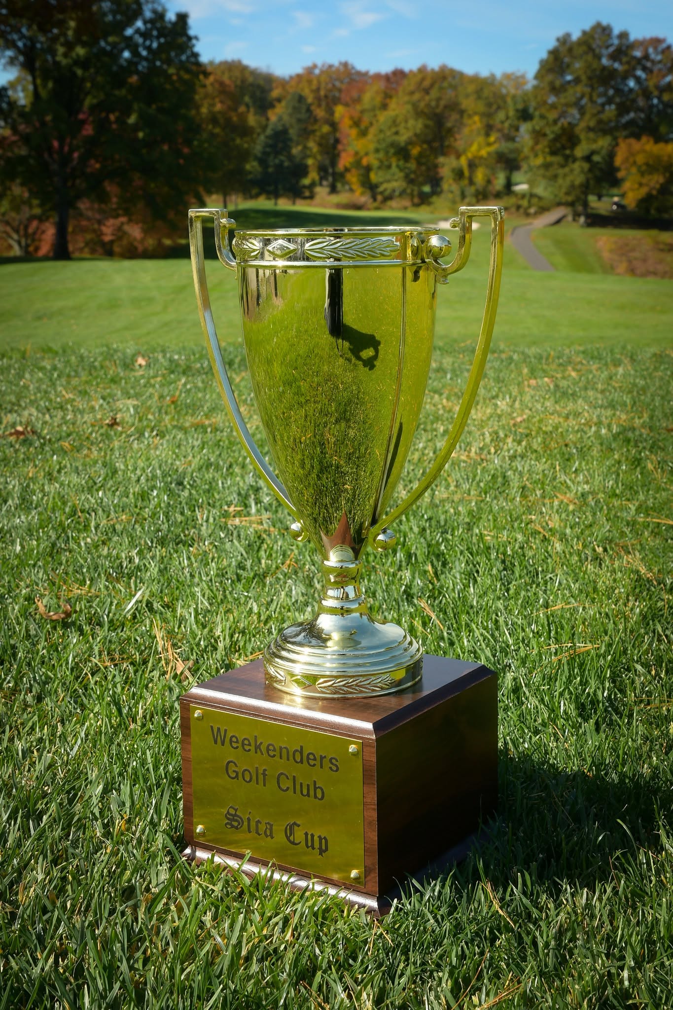 Sica Cup trophy on a golf course
